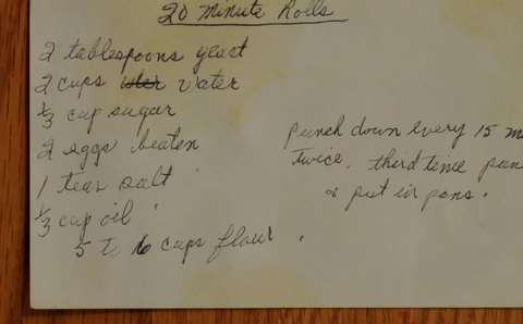 Recipe card for 20 Minute Rolls
