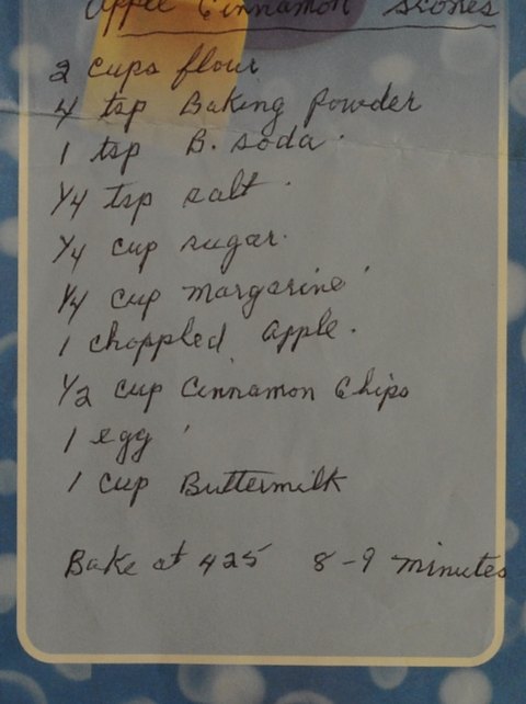 Recipe card for Apple Cinnamon Scones