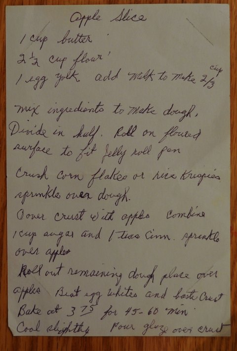 Recipe card for Apple Slice
