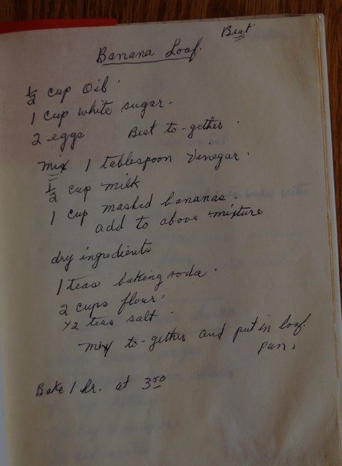 Recipe card for Banana Loaf