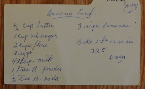 Recipe card for Banana Loaf