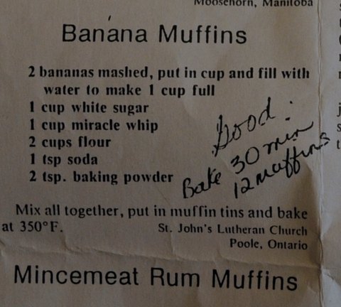 Recipe card for Banana Muffins