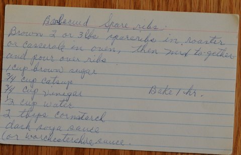 Recipe card for Barbecued Spare Ribs
