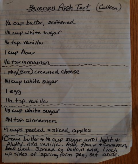 Recipe card for Bavarian Apple Tart