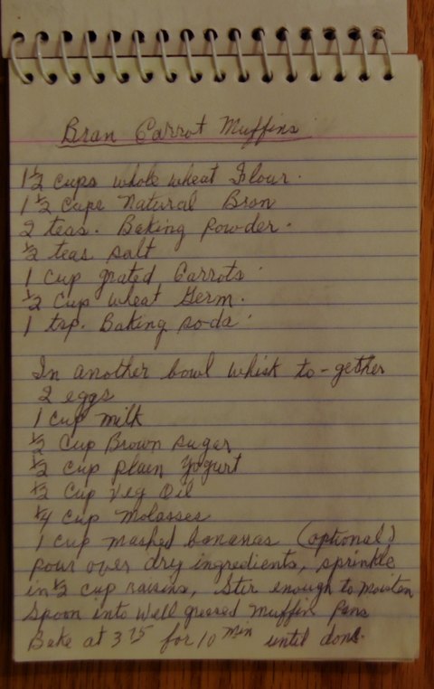 Recipe card for Bran Carrot Muffins