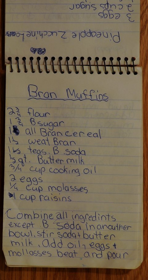Recipe card for Bran Muffins