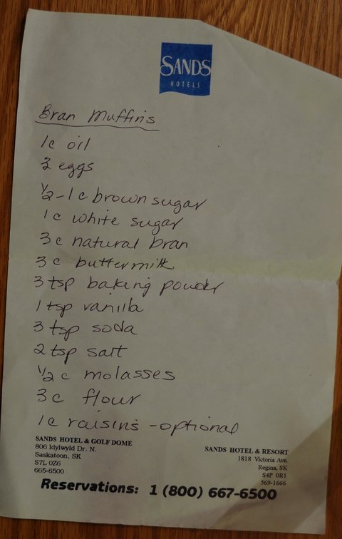 Recipe card for Bran Muffins