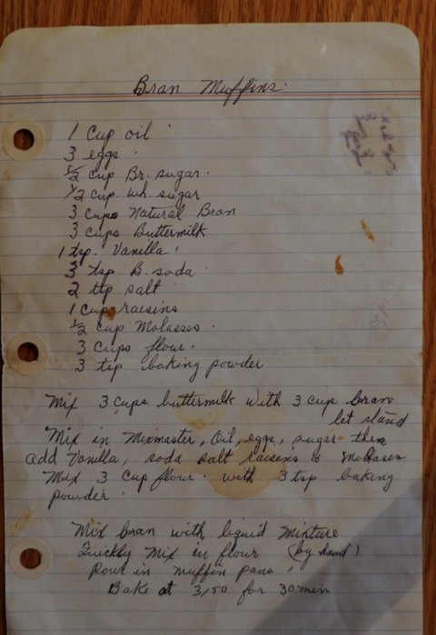 Recipe card for Bran Muffins