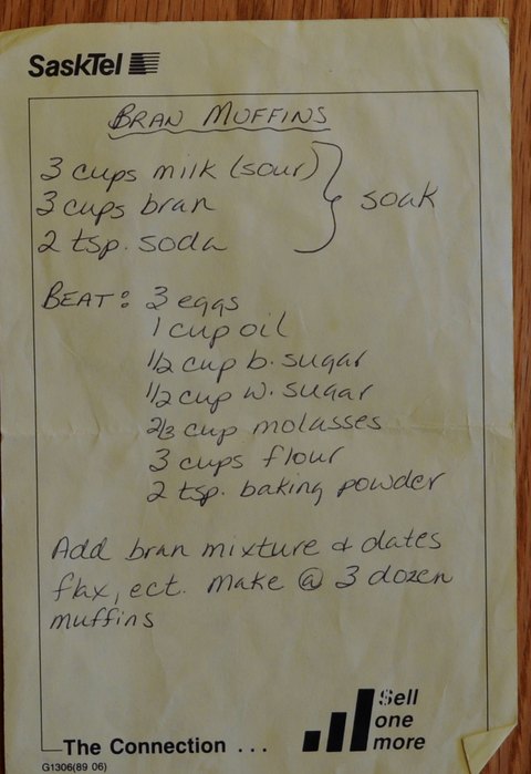 Recipe card for Bran Muffins