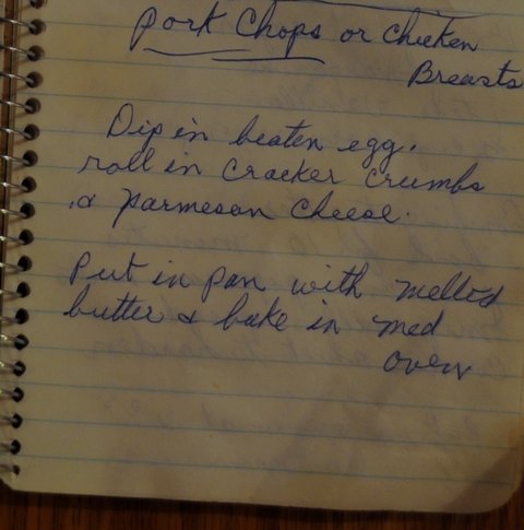 Recipe card for Pork Chops or Chicken Breasts