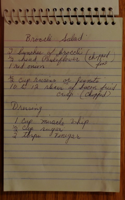 Recipe card for Broccoli Salad