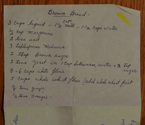 Recipe card for Brown Bread