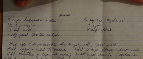 Recipe card for Buns
