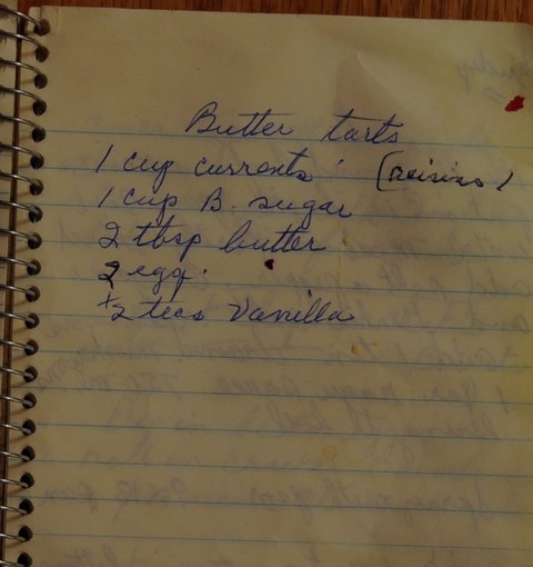 Recipe card for Butter Tarts