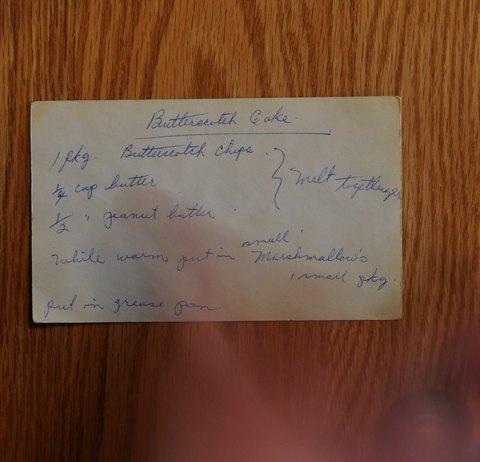 Recipe card for Butterscotch Cake