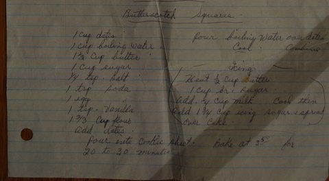 Recipe card for Butterscotch Squares