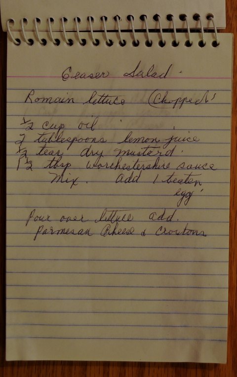 Recipe card for Caesar Salad