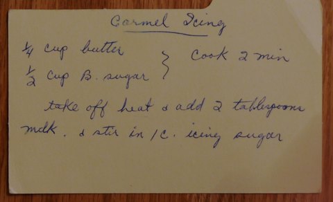 Recipe card for Caramel Icing