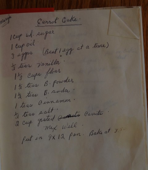 Recipe card for Carrot Cake