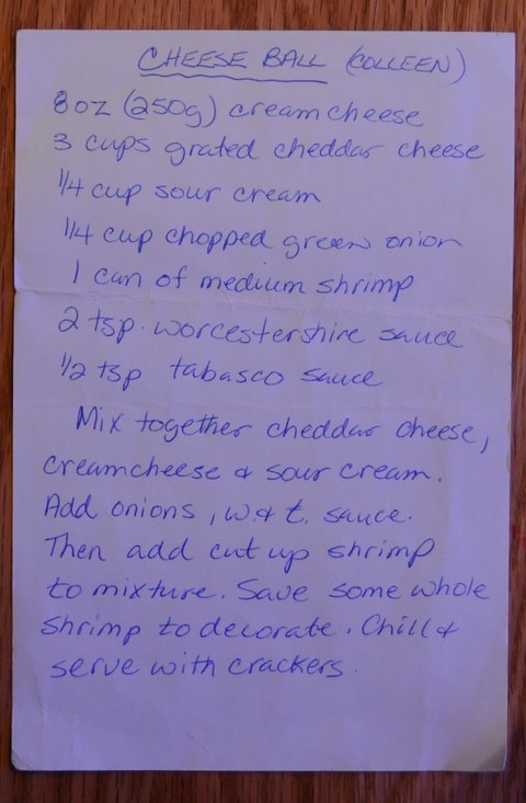 Recipe card for Cheese Ball