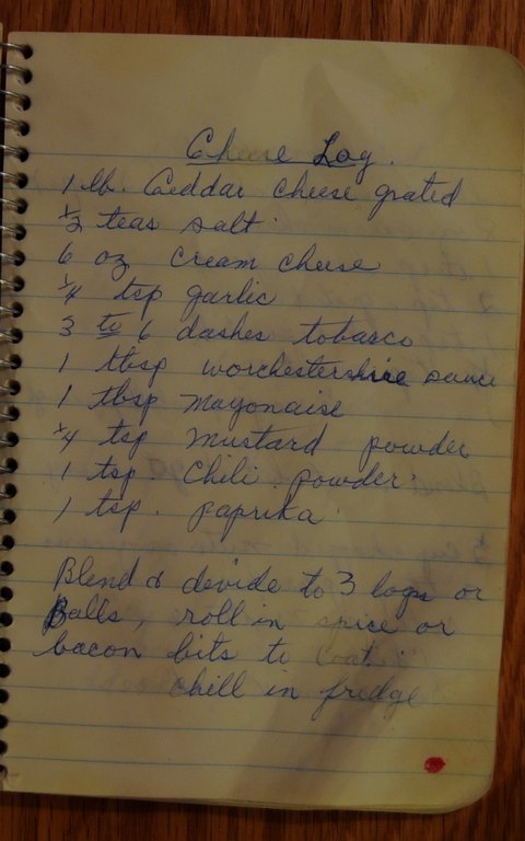 Recipe card for Cheese Log