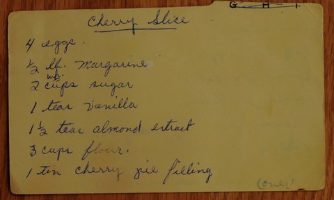 Recipe card for Cherry Slice