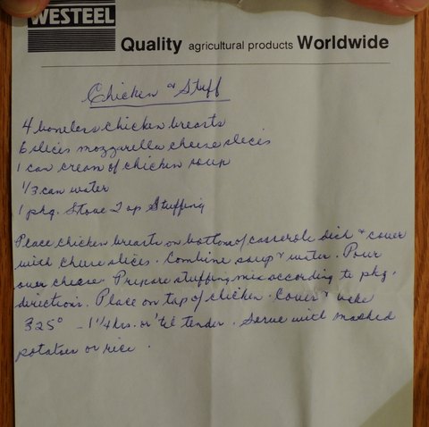 Recipe card for Chicken & Stuff