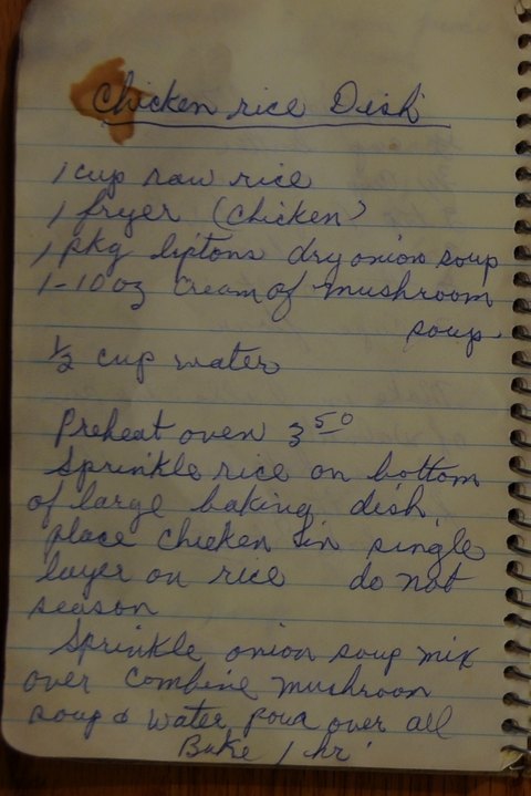 Recipe card for Chicken Rice Dish