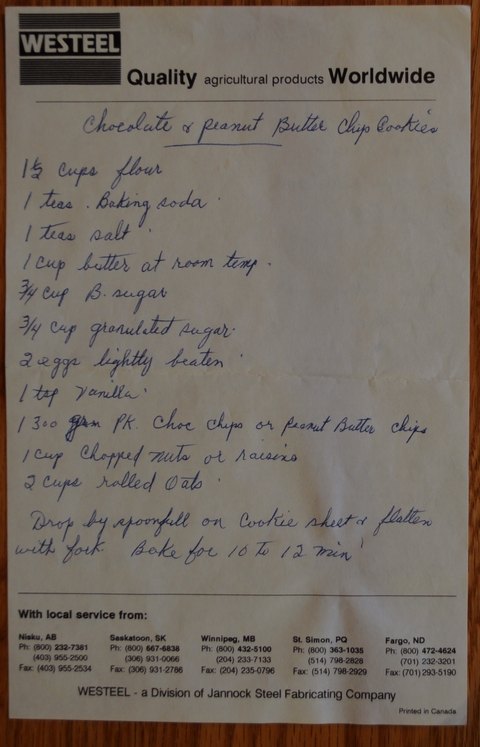 Recipe card for Chocolate & Peanut Butter Chip Cookies