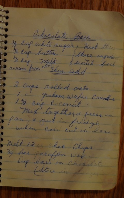 Recipe card for Chocolate Bars