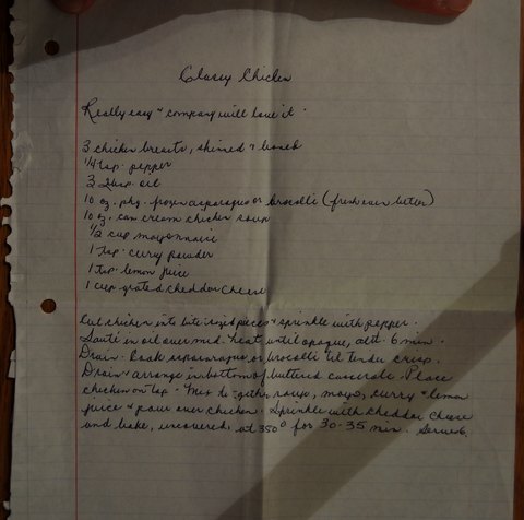 Recipe card for Colony Chicken