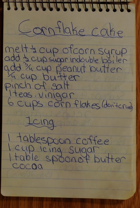 Recipe card for Cornflake Cake