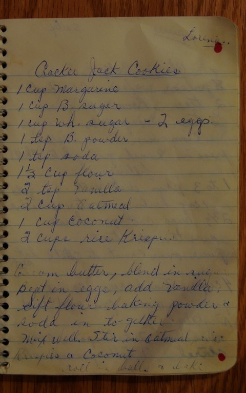 Recipe card for Cracker Jack Cookies