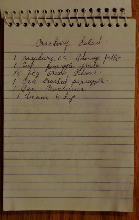 Recipe card for Cranberry Salad