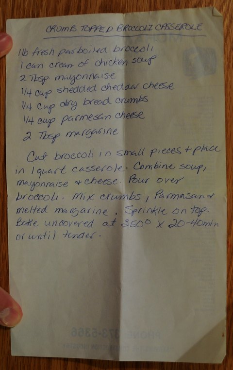 Recipe card for Crumb-Topped Broccoli Casserole