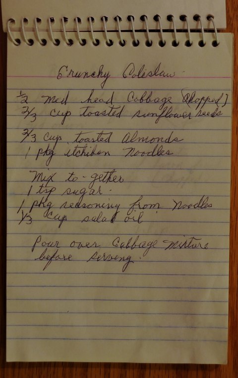 Recipe card for Crunchy Coleslaw
