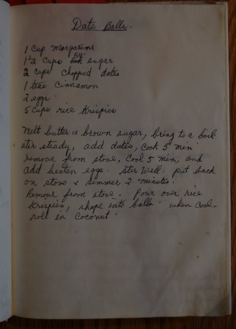 Recipe card for Date Balls