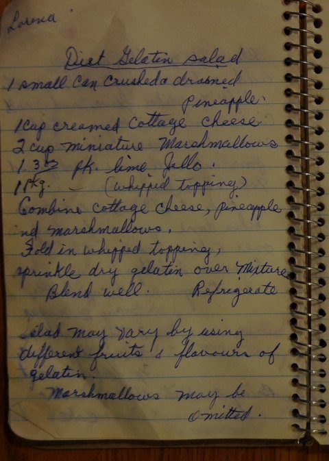 Recipe card for Diet Gelatin Salad