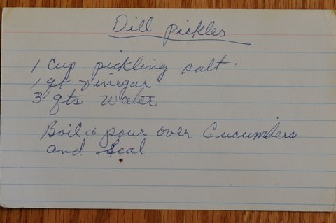 Recipe card for Dill Pickles