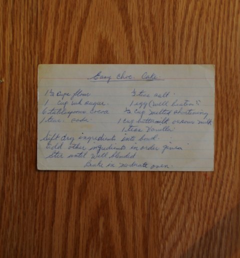 Recipe card for Easy Choc Cake