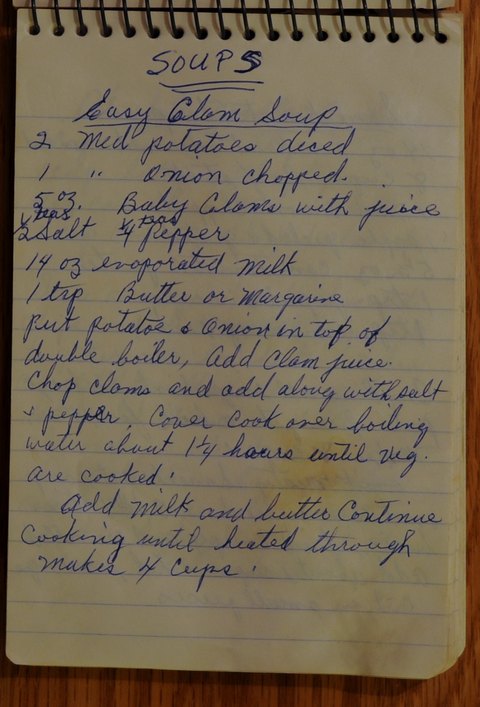 Recipe card for Easy Clam Soup