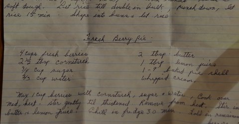 Recipe card for Fresh Berry Pie