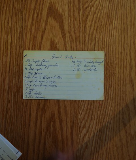 Recipe card for Fruit Cake