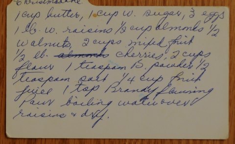 Recipe card for Fruitcake