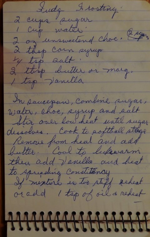 Recipe card for Fudge Frosting