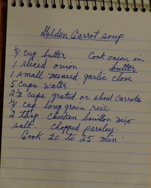 Recipe card for Golden Carrot Soup
