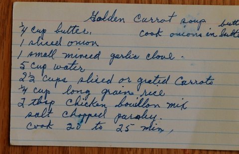 Recipe card for Golden Carrot Soup