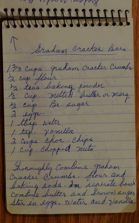 Recipe card for Graham Cracker Bars