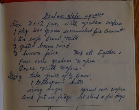 Recipe card for Graham Wafer Squares