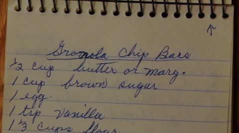 Recipe card for Granola Chip Bars
